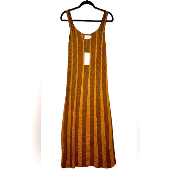 NWT Cleobella Ginger Hand Crochet Maxi Dress in Terracotta & Brown Stripes, M - Picture 9 of 16